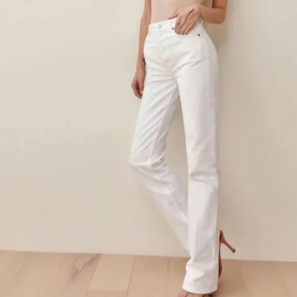 Reformation Cynthia High Rise Straight Long Jeans